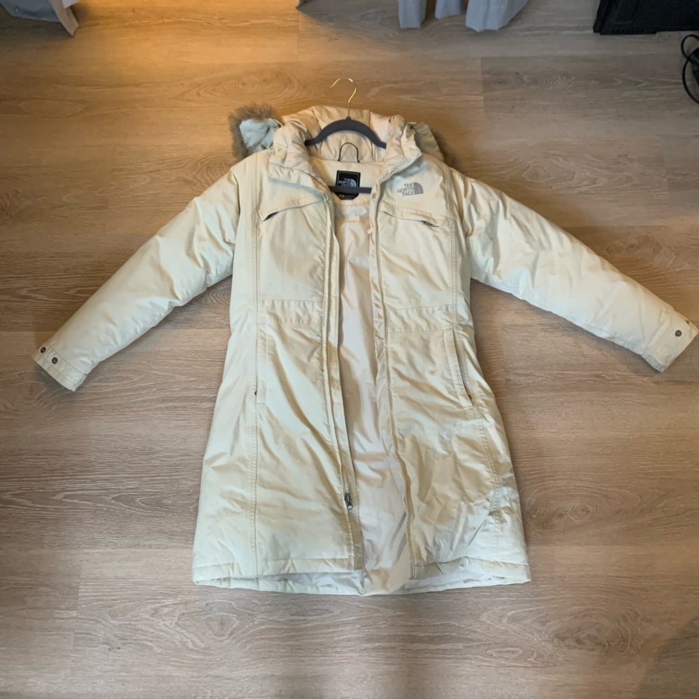 Cream Tan The North Face Coat Jacket